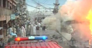 Peshawar: Blaze ravages Boar Bazar market area